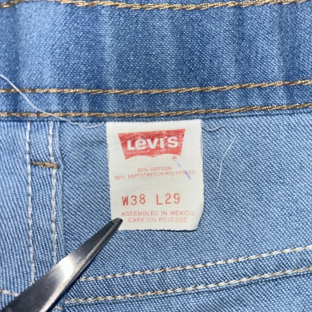 Vintage Levis Skosh More Room Jeans Mens 38x32 Chambray Trousers Pant Orange Tab